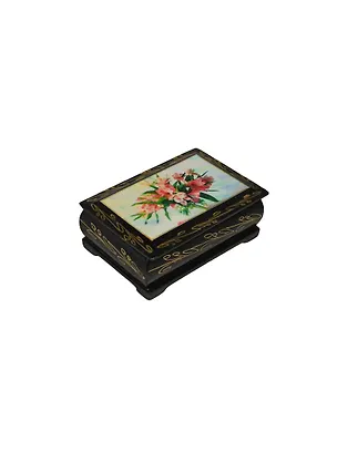 Шкатулка дерево Палех Цветы (6х9) (735609) 2471151