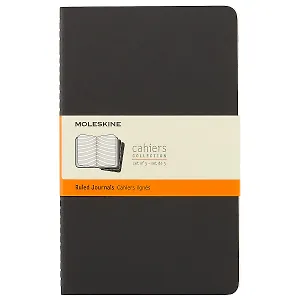 Набор книг для записей Moleskin Cahier Journal Large, 3 штуки, чёрные, 40 листов, А5