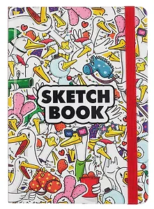 Скетчбук А5 80л " ГУСЬ" 100г/м2, тв.обложка, выб.лак, резинка, мат.ламинация