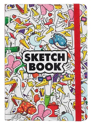 Скетчбук А5 80л " ГУСЬ" 100г/м2, тв.обложка, выб.лак, резинка, мат.ламинация 3099343