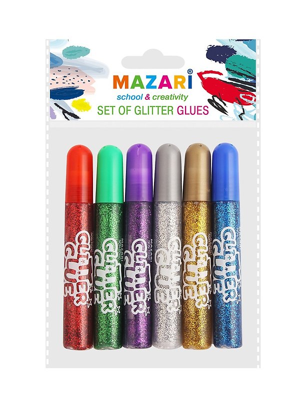 Гель с блёстками, 6 цветов, 10 мл, Mazari Creative 2777276 — 1