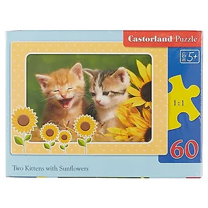Пазл Castorland MIDI Котята с подсолнухами 60эл. В-06779 2472182