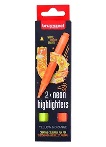 Текстовыделители Bruynzeel, желтый, оранжевый