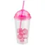 Стакан с пластмассовыми кубиками льда (розовый) (400мл) (42707) — 2614068 — 1