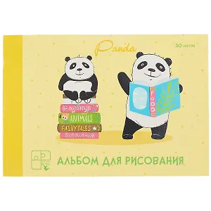 Альбом для рисования Listoff, "Ученые панды", А4, 30 листов, на склейке