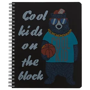 Тетрадь в клетку Academy Style, "Медведь и его хобби", 96 листов, в ассортименте