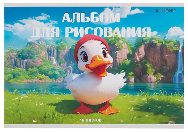 Альбом для рисования «Уточка» Listoff А4, 40 листов, скрепка 3083763 — 1