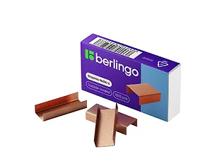 Скобы №24/6 1000шт, медные, к/к, Berlingo 3154389