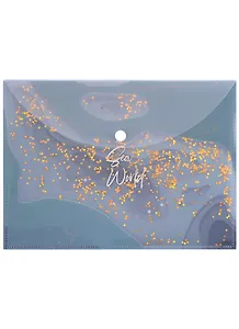 Папка-конверт А5 на кнопке "Мрамор" с сыпучками