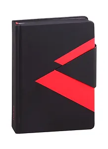 Ежедневник недат. А5 160л Софт-тач красный, черный, кожзам, тв. переплет, магнитный клапан, офсет, ляссе