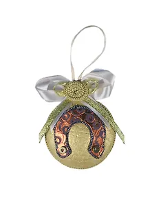 Игрушка "Шарик с подковой" из бумаг ручного отлива 00008918 (Нот)