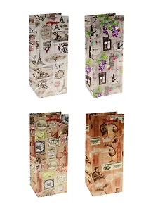 Пакет подарочный бумажный 12.5*34.5*10 "Стикеры", бутылочный., мат. ламинат, Kairui