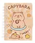 Записная книжка А7 80л лин. "CAPYBARA" спираль, карт.обл., липучка, ассорти — 3056781 — 3