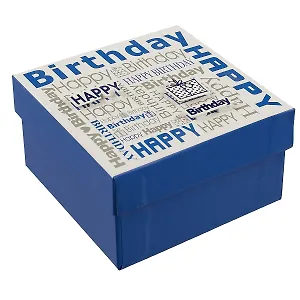 Подарочная коробка «Happy birthday», синяя, средняя