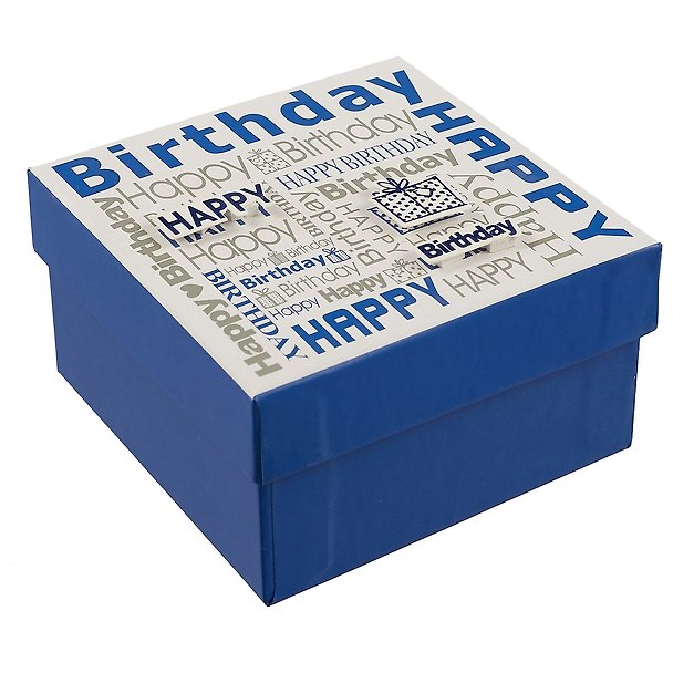 Подарочная коробка «Happy birthday», синяя, средняя 239686 — 1