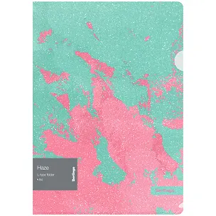Папка-уголок А4 "Haze" 200 мкм, с эффектом блесток, мятно-розовая, пластик, Berlingo 3166331