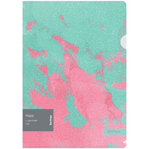 Папка-уголок А4 "Haze" 200 мкм, с эффектом блесток, мятно-розовая, пластик, Berlingo 3166331 — 1