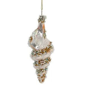 Украшение новогоднее Ракушка (стекло) (7х7х17) (812311)