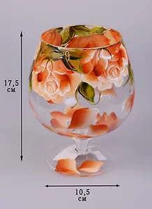 Ваза декоративная Роза падающая бежевая (1000мл) (стекло) (135-3105)