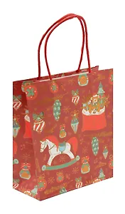 Пакет А5 25,5*21*10 "Елочные игрушки" НГ, крафт