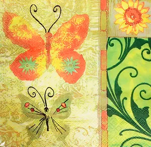 Набор д/творчества Салфетки д/декупажа 33*33см 20шт 3-х слойные Бабочки и подсолнух (AY-1657)
