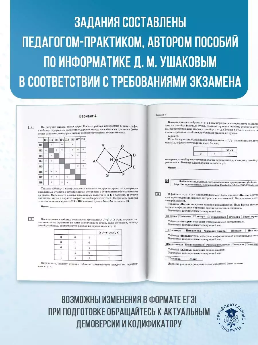 ЕГЭ-2025. Информатика. 10 тренировочных вариантов экзаменационных работ для  подготовки к единому государственному экзамену (Денис Ушаков) - купить  книгу с доставкой в интернет-магазине «Читай-город». ISBN: 978-5-17-164784-1