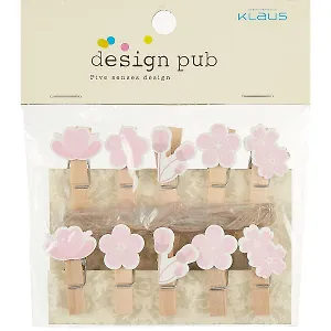 Прищепки декоративные с веревкой 10 шт. Сакура