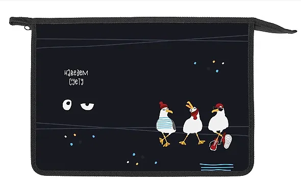 Папка для тетрадей А4 "Приключения чайки" 24,5*34*4см пластик, молния 3148287 — 2