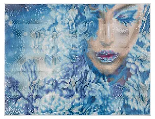 Алмазная мозаика классическая с подрамником с полным заполнением "Снежная девушка", 30 х 40 см 3006543