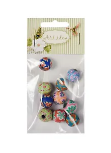 Набор бусин ручной работы (14-08656-2) (1,2 см) (10шт) (упаковка с хедером)