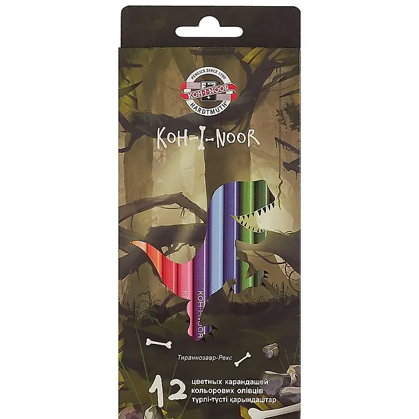 Карандаши цветные Koh-I-Noor, Dino, 12 цветов 2899425 — 1