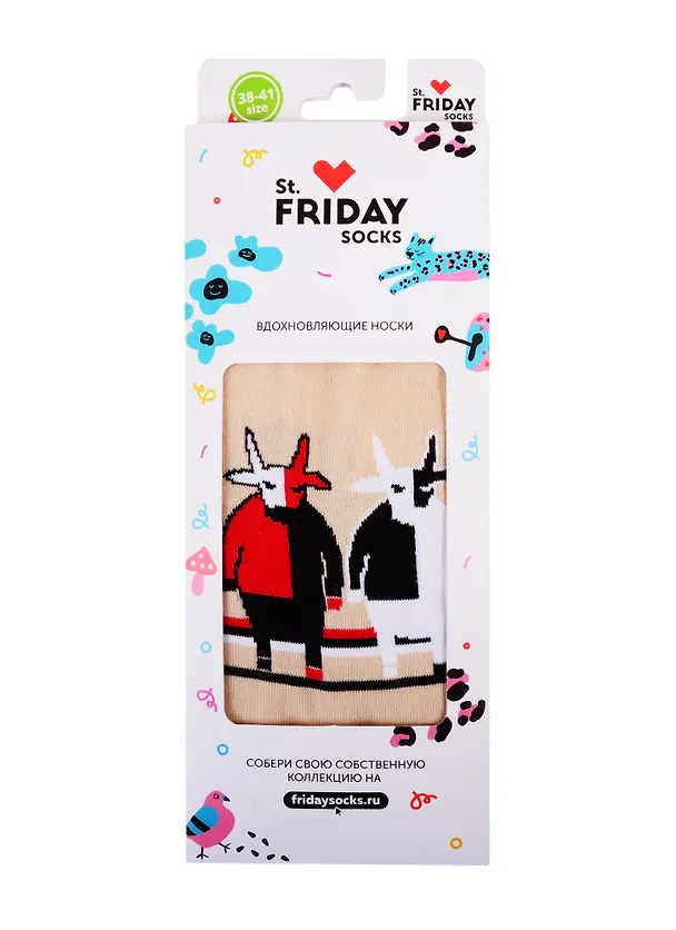 Дизайнерские носки St.Friday Супрематизм в бычьем контуре, (38-41) 2823517 — 1