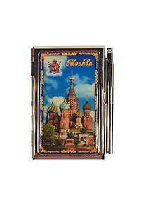 Блокнот металлический "Москва. Храм Василия Блаженного" с ручкой (04-19) (АКМ)