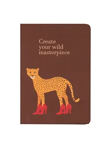 Записная книжка А6 32 листа в клетку, "Леопард. Create your wild masterpiece ", сшивка
