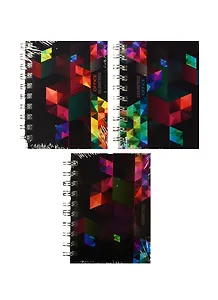 Записная книжка А6 100л "Geometric Office" 7БЦ, евроспираль, глянц.ламинация, ассорти, БиДжи