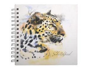 Альбом для эскизов Скетчпад Феникс+ 80л 195*195мм Дикие кошки твердая обложка на спирали