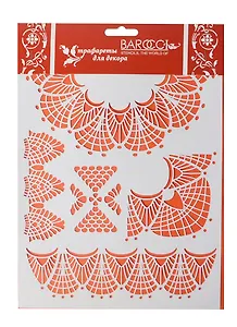 Трафарет пластиковый многоразовый Кружевные бордюры 12 (К-12) (20х25см)