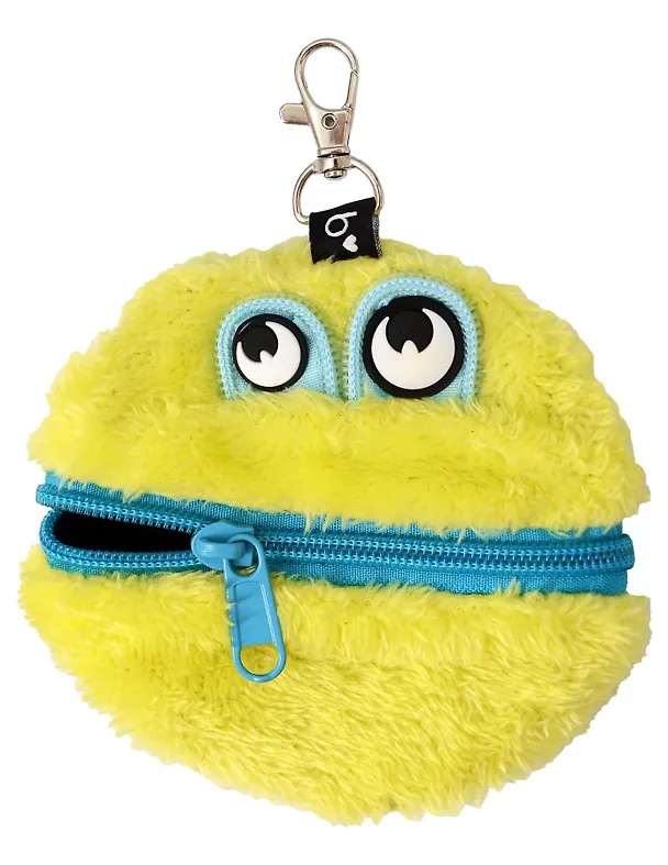 Кошелек на молнии с глазками (желтый) (иск.мех) (10,5х9,5) (12-202603-MSHN10_1/3) 3162044 — 1