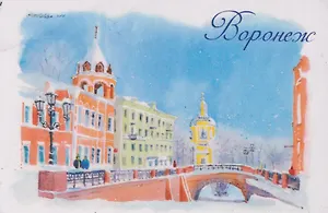 Магнит Каменный мост, зима (картон) (Воронеж) (МК/221/008)