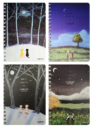 Тетрадь 70л "Happy together " метал.спираль, ассорти, LENWA  241203