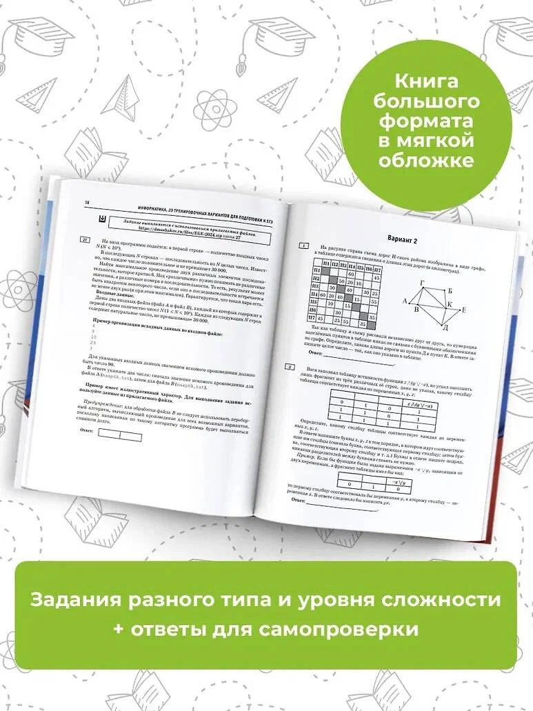 ЕГЭ-2024. Информатика. 20 тренировочных вариантов экзаменационных работ для  подготовки к единому государственному экзамену (Денис Ушаков) - купить  книгу с доставкой в интернет-магазине «Читай-город». ISBN: 978-5-17-156589-3