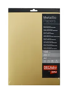 Бумага дизайнерская А4 20л "Золотой металлик" 130г/м3, DECAdry