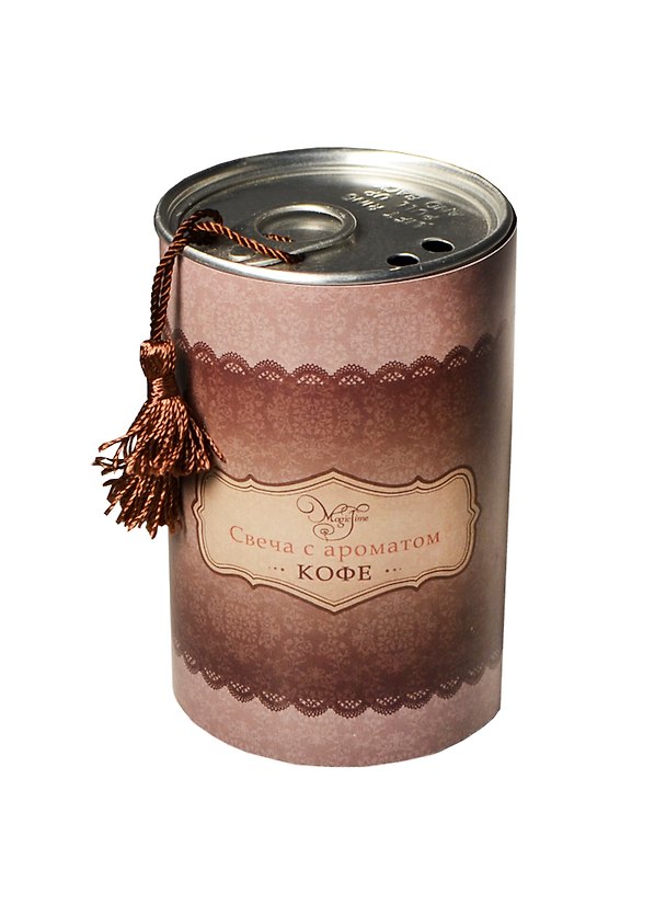 Свеча в жестяной закрытой банке кофе (32776) (6,5х6,5х11,1) 2399172 — 1
