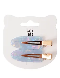 Набор заколок голубой перламутр (2шт) (пластик) (12-253004-С19) (Lafilaf)