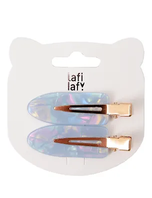 Набор заколок голубой перламутр (2шт) (пластик) (12-253004-С19) (Lafilaf) 3104666