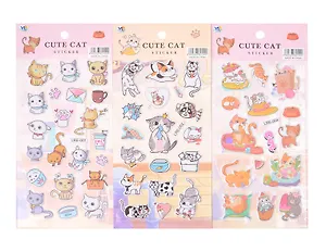 Набор Наклейки зефирные Забавные  Котята (11-21285-8500) (упаковка)+Наклейки зефирные Котята (11-21285-7928) (упаковка)+Наклейки зефирные Серые Котята (11-21285-7929) (упаковка)