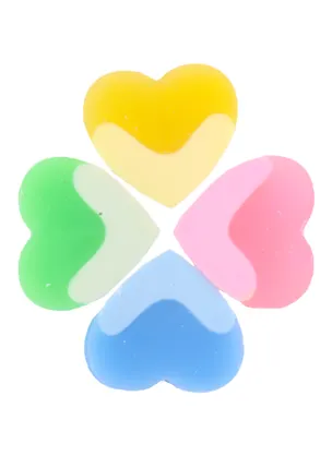 Ластик 04шт "Hearts", ассорти 2889881