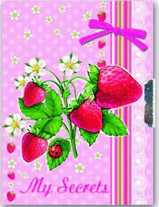 Записная книжка, Феникс+, Ноутбук «Клубника»  7(85x115), 48 листов, твердый переплёт, глянц.ламин.