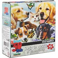 Пазл 63 Super 3D Kids Вместе (31х23) (4+) (13643) (коробка)