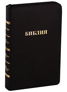 Библия (057 MZG ИИЖ) (Черная Madras) (зол. срез) (молния) (кожа) (шерш.)